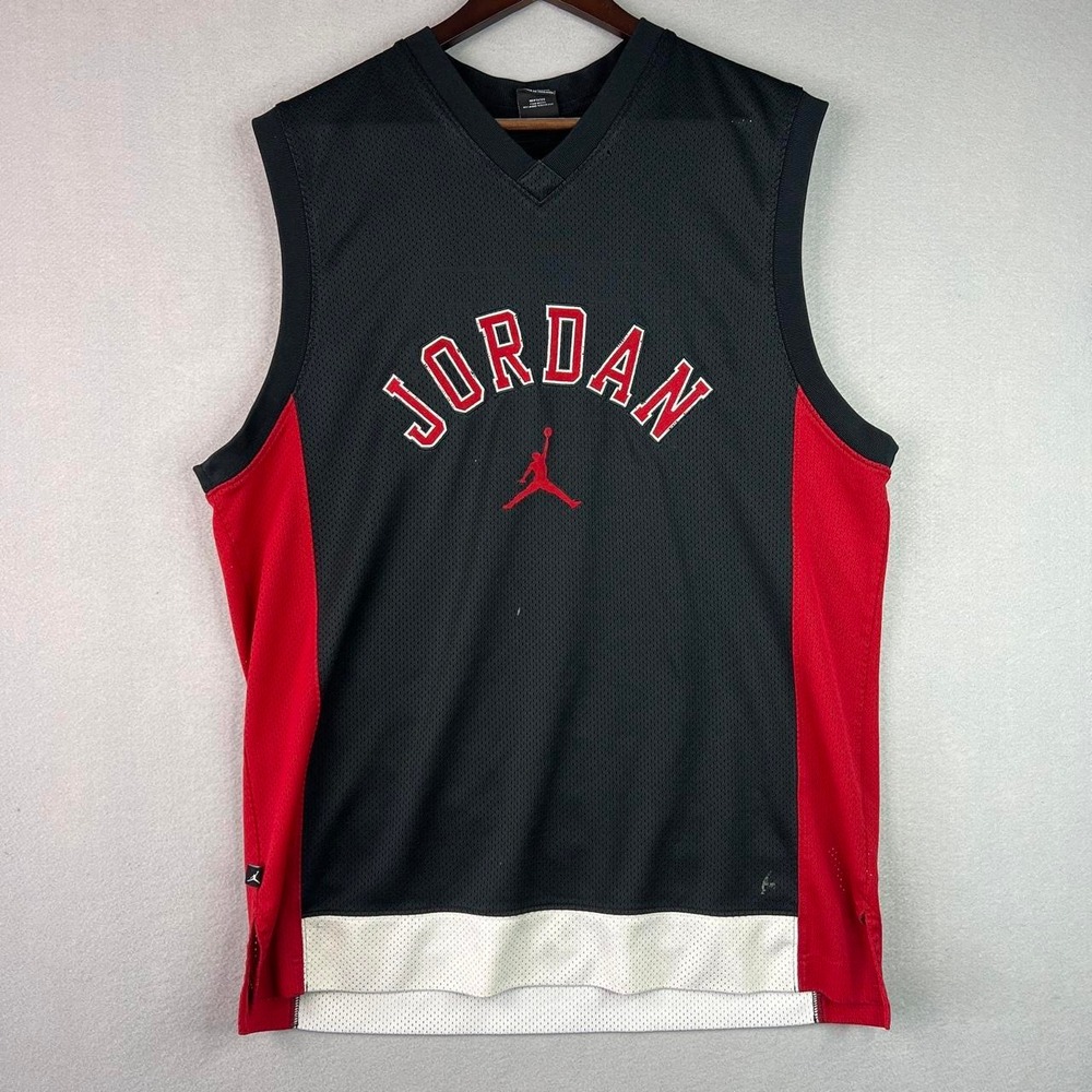 Michael Jordan 2005 20 Years Anniversary Black Red Basketball Jersey L